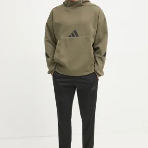 adidas bluza Z.N.E. męska kolor zielony z kapturem z nadrukiem JD5321