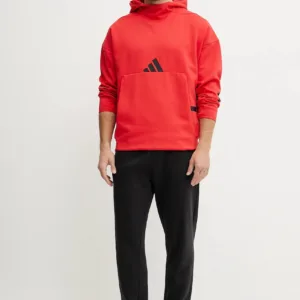 adidas bluza Z.N.E. męska kolor czerwony z kapturem z nadrukiem JD5322
