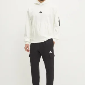 adidas bluza City Escape męska kolor beżowy z kapturem z nadrukiem JF3276