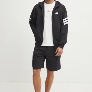 adidas bluza Future Icons męska kolor czarny z kapturem z nadrukiem JD4827