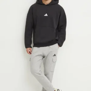 adidas bluza Future Icons męska kolor czarny z kapturem gładka JD4954