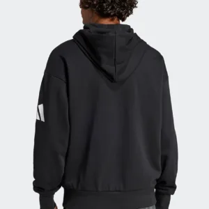 adidas bluza Essentials męska kolor czarny z kapturem gładka JF3587