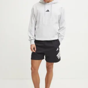 adidas bluza Feelcozy męska kolor szary z kapturem melanżowa JE3803