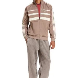 adidas Originals bluza First Tracktop męska kolor brązowy wzorzysta JP1043