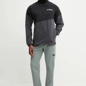 adidas TERREX bluza polarowa męska kolor czarny wzorzysta JE1350