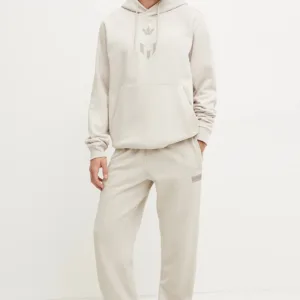 adidas Originals bluza MESSI HOODIE męska kolor beżowy z kapturem z nadrukiem JC9474