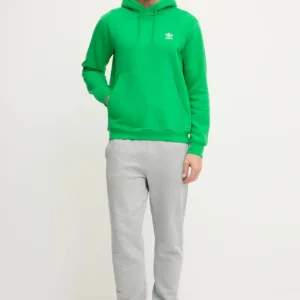 adidas Originals bluza Essential męska kolor zielony z kapturem gładka JN0237
