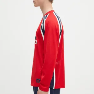 adidas Originals longsleeve Warm-Up Top kolor czerwony wzorzysty JD5376