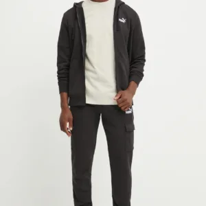 Puma bluza męska kolor czarny z kapturem z aplikacją 682588