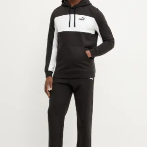 Puma bluza męska kolor czarny z kapturem wzorzysta 684687