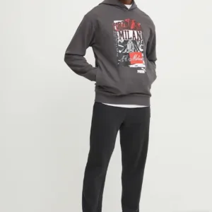 Puma bluza bawełniana męska kolor szary z kapturem z nadrukiem 779334