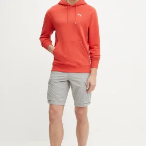 Puma bluza bawełniana męska kolor czerwony z kapturem gładka 629647