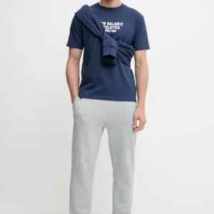 New Balance bluza bawełniana męska kolor granatowy z aplikacją MT51521NNY