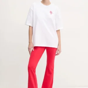 adidas legginsy Essentials damskie kolor czerwony gładkie JD3074