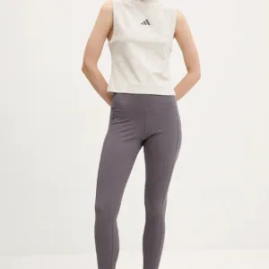 adidas legginsy ALL SZN RIB damskie kolor fioletowy gładkie JJ1248