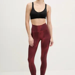 adidas Performance legginsy do jogi All Me kolor bordowy wzorzyste JJ3874