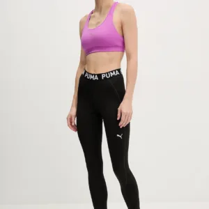 Puma legginsy treningowe Strong kolor czarny z nadrukiem 526000