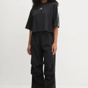 adidas t-shirt bawełniany Essentials damski kolor czarny JD4998