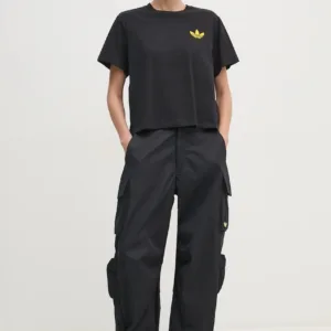 adidas Originals t-shirt bawełniany X Smiley damski kolor czarny JD2740