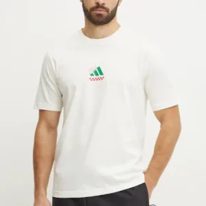 adidas t-shirt bawełniany M L PIZZA TEE męski kolor beżowy z nadrukiem JJ4016