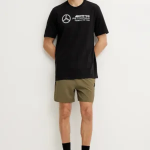 adidas t-shirt bawełniany x Mercedes męski kolor czarny z nadrukiem JV5434