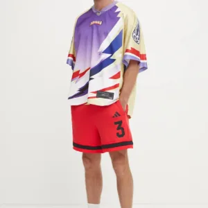 adidas Originals t-shirt TEAM JERSEY męski kolor żółty wzorzysty JX1700