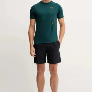 Puma t-shirt treningowy męski kolor zielony z nadrukiem 629673