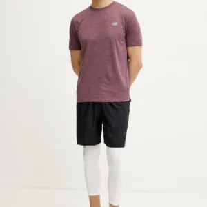 New Balance t-shirt do biegania Athletics kolor fioletowy melanżowy MT41253FDP