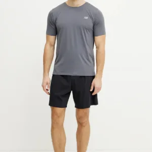 New Balance t-shirt do biegania Race Day kolor szary wzorzysty MT43213GT