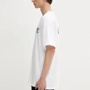 adidas Originals t-shirt bawełniany Florals Logo męski kolor biały z nadrukiem KE6586
